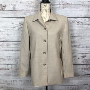 Pendleton tan 100% virgin‎ wool size 12 popover blazer jacket